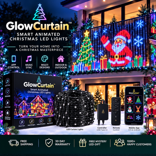 GlowCurtain™ Smart Animated Christmas LED Lights
